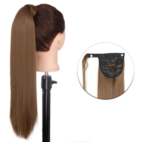 extension cheveux synthétiques en queue de cheval ondulée