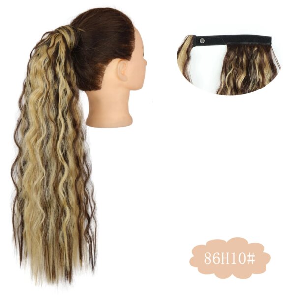 extension cheveux longue et bouclée, queue de cheval naturelle