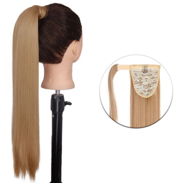 extension cheveux synthétiques en queue de cheval ondulée