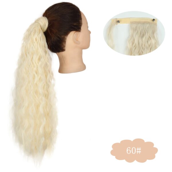 extension cheveux longue et bouclée, queue de cheval naturelle