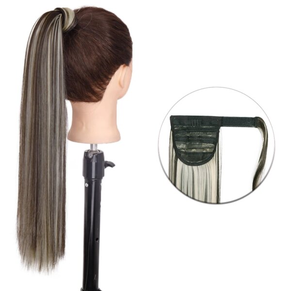 extension cheveux synthétiques en queue de cheval ondulée