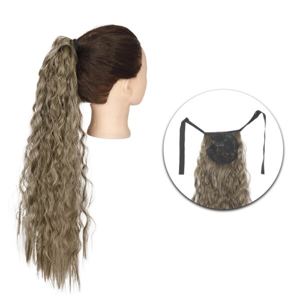 extension cheveux synthétiques en queue de cheval ondulée
