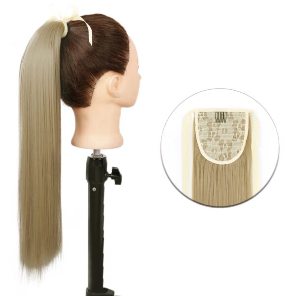 extension cheveux synthétiques en queue de cheval ondulée