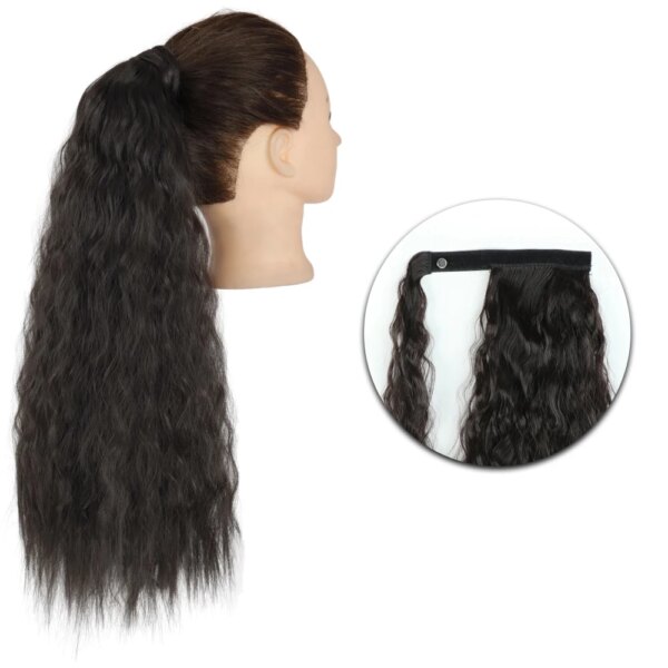 extension cheveux synthétiques en queue de cheval ondulée