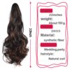 extension cheveux capillaire synthétique ondulée 22 pouces avec pince