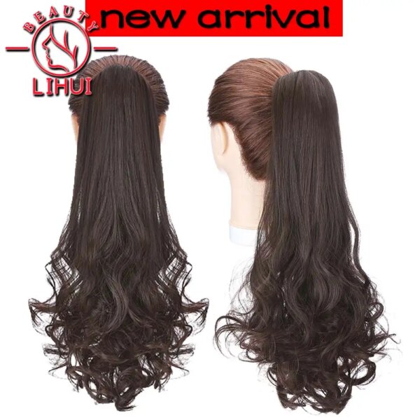 extension cheveux capillaire synthétique ondulée 22 pouces avec pince