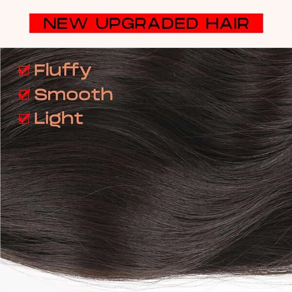 extension cheveux capillaire synthétique ondulée 22 pouces avec pince