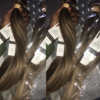 extension cheveux naturelles Remy lisses, brun ombré, à reflets