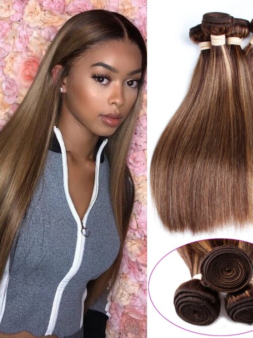 41105-e916fe.jpg extension cheveux naturelles Remy lisses, brun ombré, à reflets