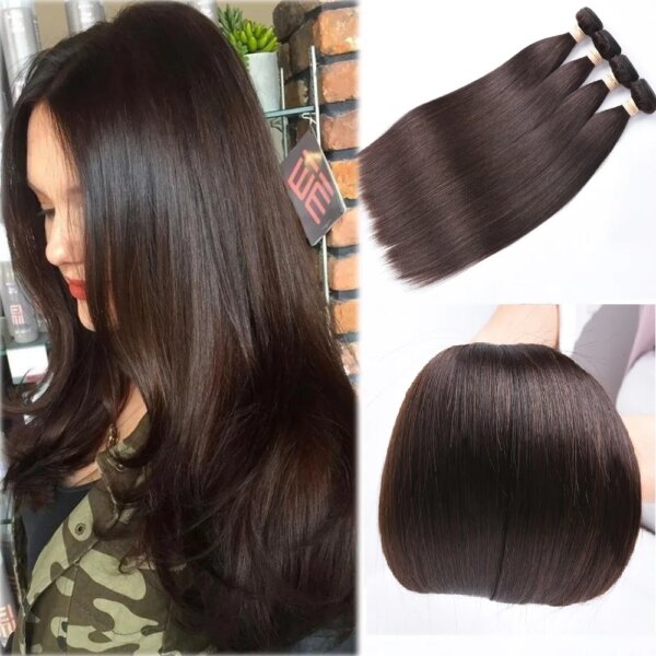 meche cheveux meche bresilienne naturelles Remy lisses brun foncé