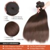 meche cheveux meche bresilienne naturelles Remy lisses brun foncé