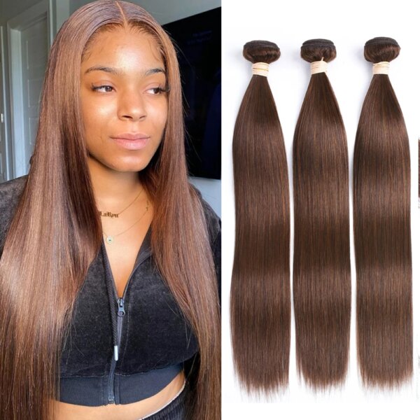 meche cheveux meche bresilienne naturelles Remy lisses brun foncé