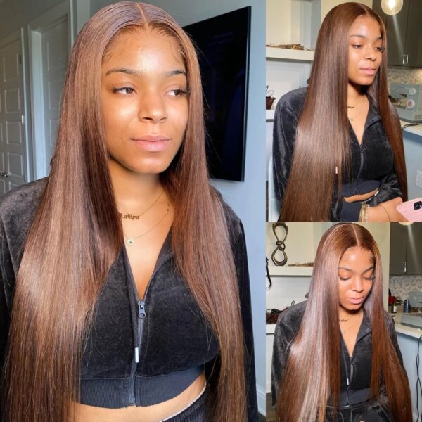 meche cheveux meche bresilienne naturelles Remy lisses brun foncé