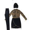 Maillot de bain musulman 3 pièces, Patchwork modeste, Hijab à manches longues, Sport islamique, burkini, avec coussinet de poitrine