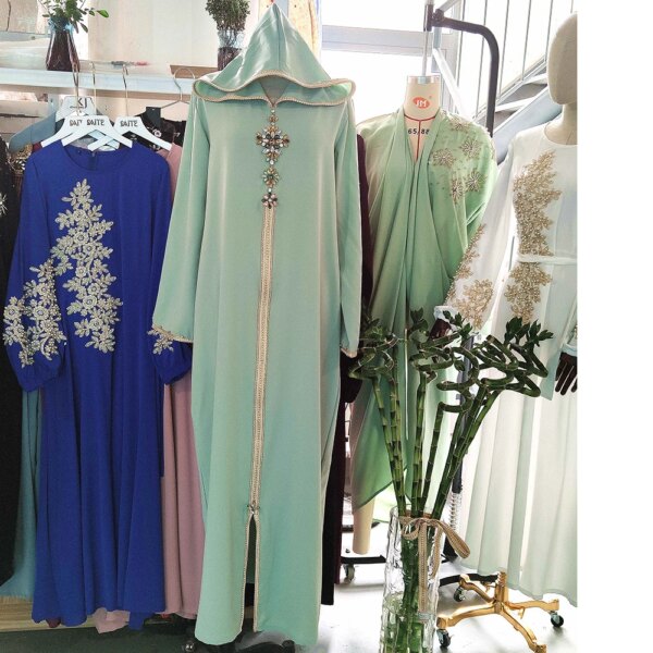 Abaya – Robe musulmane à capuche pour femme, tenue de Festival et de Festival