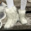 bottes femme de neige en fausse fourrure de renard pour femme
