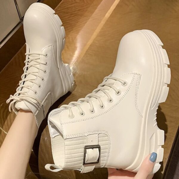 bottines femme en cuir à bout rond pour femme, bottines à la mode
