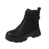 bottines femme en cuir à bout rond pour femme, bottines à la mode