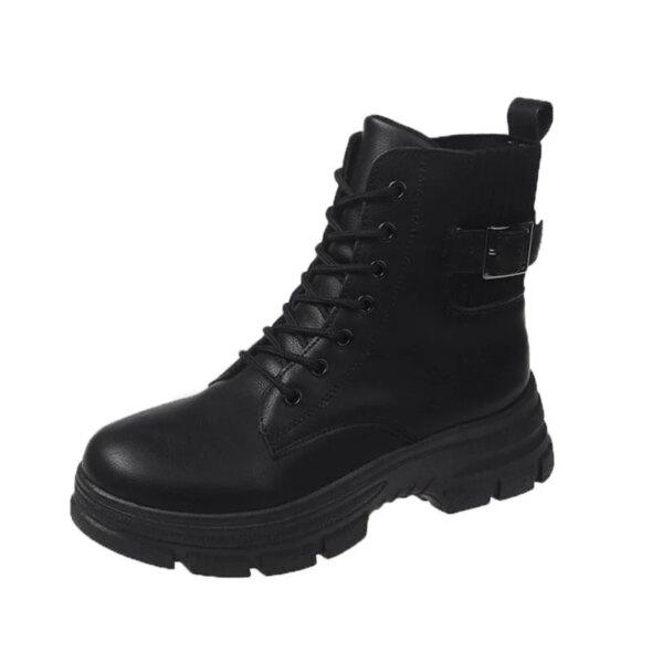 bottines femme en cuir à bout rond pour femme, bottines à la mode