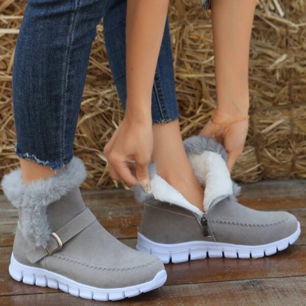 bottines femme de neige Chelsea en fourrure pour femmes, chaussures d'hiver chaudes