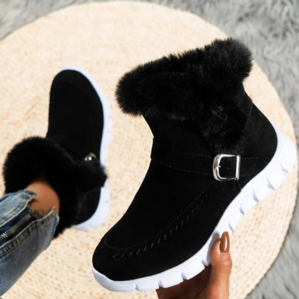 bottines femme de neige Chelsea en fourrure pour femmes, chaussures d'hiver chaudes