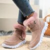 bottines femme de neige Chelsea en fourrure pour femmes, chaussures d'hiver chaudes