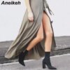 bottines femme à bout pointu pour femme, chaussures à talons hauts carrés