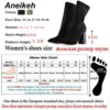 bottines femme à bout pointu pour femme, chaussures à talons hauts carrés