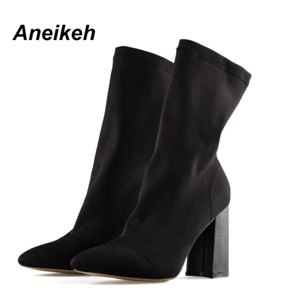 bottines femme à bout pointu pour femme, chaussures à talons hauts carrés