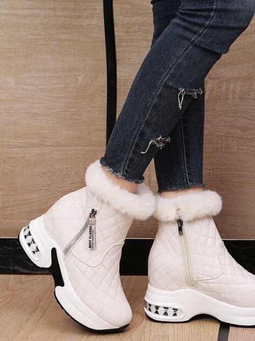 bottines femme chaudes à plateforme pour femme, bottines de neige