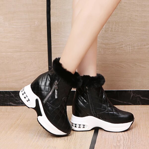 bottines femme chaudes à plateforme pour femme, bottines de neige