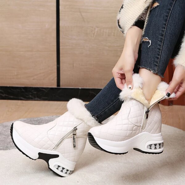 bottines femme chaudes à plateforme pour femme, bottines de neige