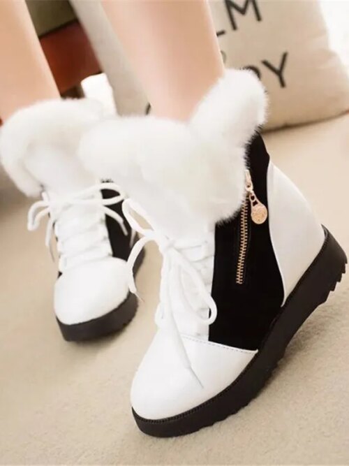 bottines femme d'hiver à plateforme pour femme, chaussures de neige