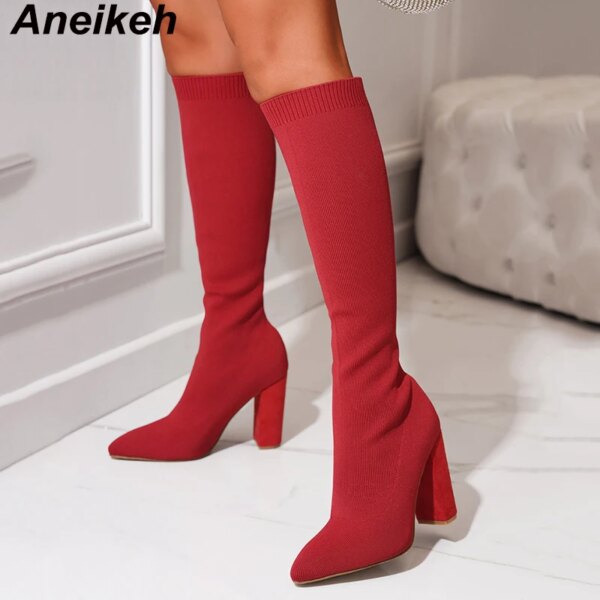 bottes femme tendance pour femmes, bottes en tissu extensible, au-dessus du genou