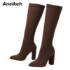 bottes femme tendance pour femmes, bottes en tissu extensible, au-dessus du genou
