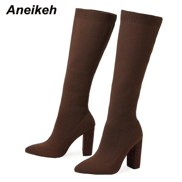 bottes femme tendance pour femmes, bottes en tissu extensible, au-dessus du genou