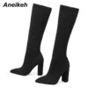 bottes femme tendance pour femmes, bottes en tissu extensible, au-dessus du genou