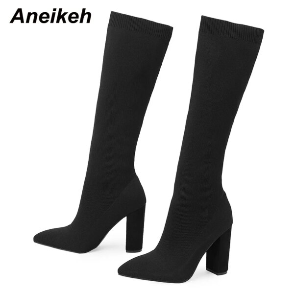 bottes femme tendance pour femmes, bottes en tissu extensible, au-dessus du genou