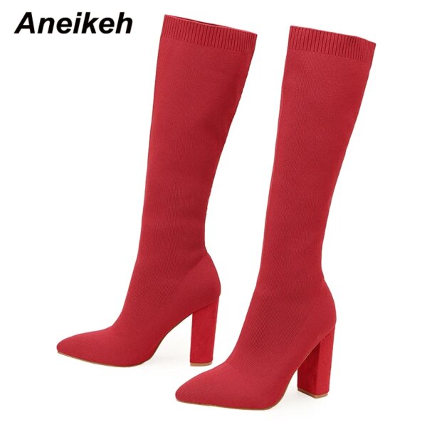 bottes femme tendance pour femmes, bottes en tissu extensible, au-dessus du genou