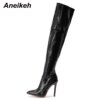 bottes femme à talons fins rayées de 11CM pour femmes