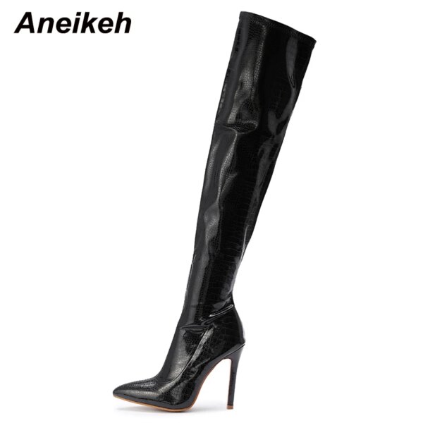bottes femme à talons fins rayées de 11CM pour femmes