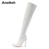 bottes femme à talons fins rayées de 11CM pour femmes