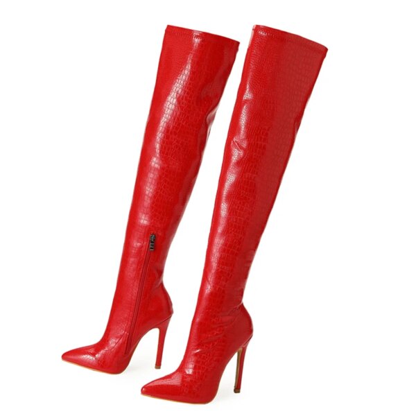 bottes femme à talons fins rayées de 11CM pour femmes