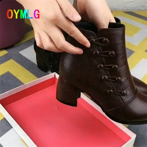 bottines femme courtes en cuir à talons épais pour femme