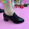 bottines femme courtes en cuir à talons épais pour femme