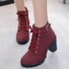 bottines femme à lacets en cuir artificiel pour femmes
