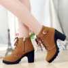 bottines femme à lacets en cuir artificiel pour femmes