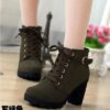 bottines femme à lacets en cuir artificiel pour femmes