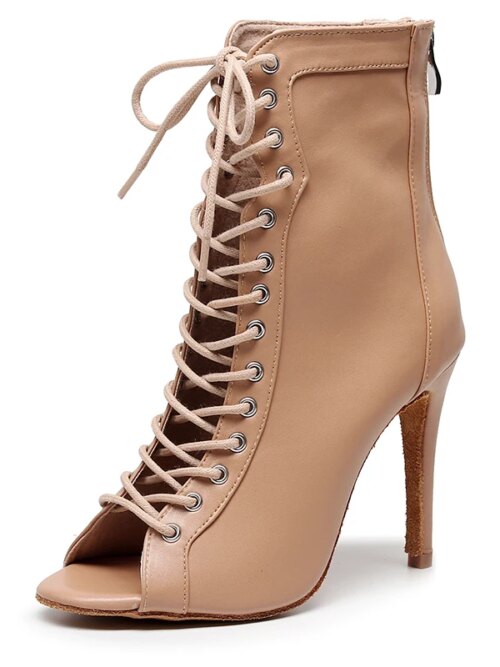 bottines femme de danse latine pour femmes, chaussures à bout ouvert