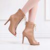bottines femme de danse latine pour femmes, chaussures à bout ouvert